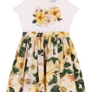 Dolce&Gabbana Girl's Floral-Print Cotton Dress